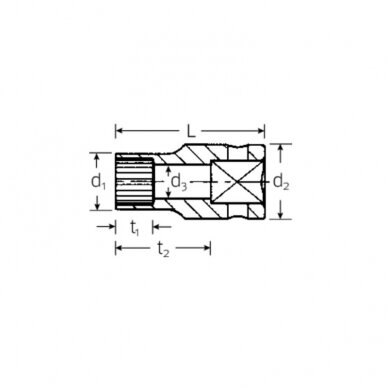 1/2" dvylikakampė galvutė STAHLWILLE Nr.45SP, 16mm 1