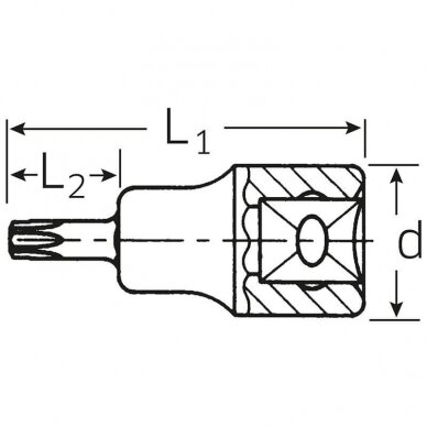 1/2" galvutė STAHLWILLE 54TXB T45 1