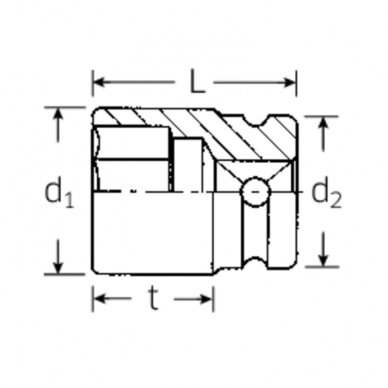 1/2" Šešiakampė galvutė STAHLWILLE Nr.50IMP, 11mm 1