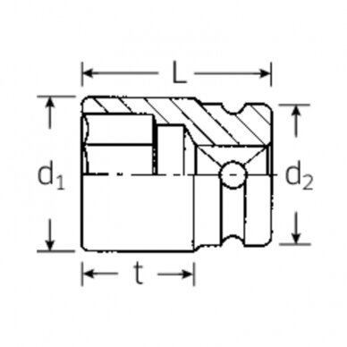 1/2" Smūginė šešiakampė galvutė STAHLWILLE Impact Nr.2309 22mm 1