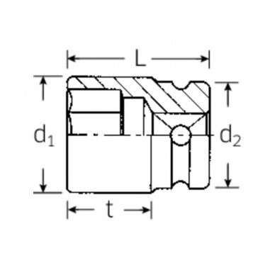 1/4" šešiakampė galvutė STAHLWILLE 40IMP 10mm 1