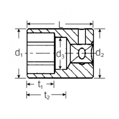 1/4" Šešiakampė galvutė STAHLWILLE Nr.40, 5,5mm 1