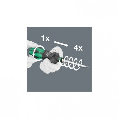 19 dalių atsuktuvų rinkinys WERA KK Turbo 1 2