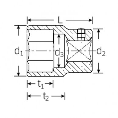 3/4" Šešiakampė galvutė STAHLWILLE Nr.55 21mm 1