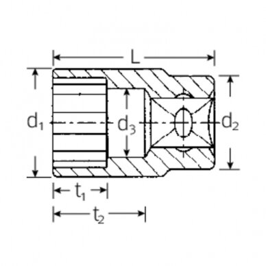 3/8" Dvylikakampė galvutė STAHLWILLE Nr.45, 24mm 1