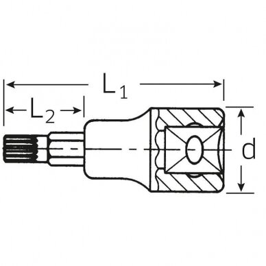 3/8" galvutė STAHLWILLE Nr. 49X M5 1