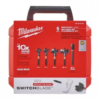 5 dalių medžio frezų komplektas MILWAUKEE SWITCHBLADE 1