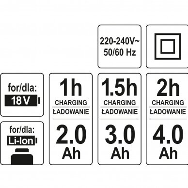 Akumuliatoriaus pakrovėjas 18V Yato 3