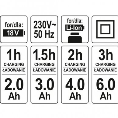 Akumuliatoriaus pakrovėjas dvigubas 18V Yato 3