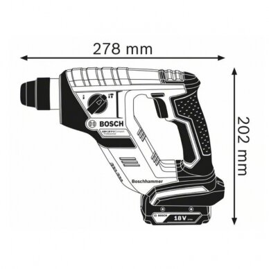 Akumuliatorininis perforatorius BOSCH GBH 18V-LI Compact 1