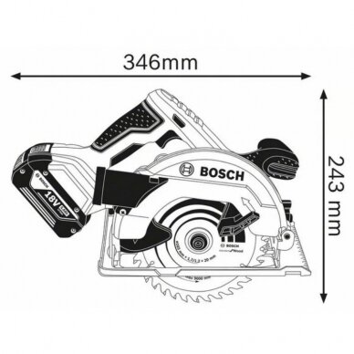 Akumuliatorinis diskinis pjūklas BOSCH GKS 18V-57 1