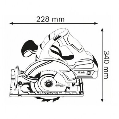 Akumuliatorinis diskinis pjūklas BOSCH GKS 18V-LI 2