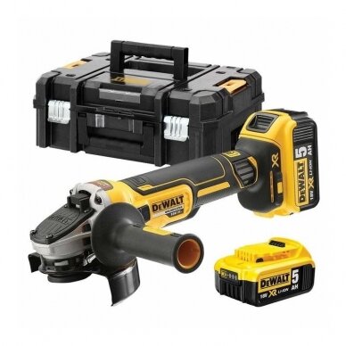 Akumuliatorinis kampinis šlifuoklis DeWALT DCG405P2-QW