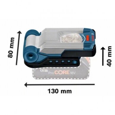 Akumuliatorinis LED prožektorius BOSCH GLI Vari 18V Solo 1