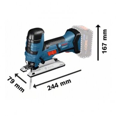 Akumuliatorinis siaurapjūklis BOSCH GST 18V-LI S 2