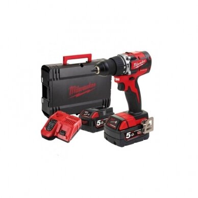 Akumuliatorinis smūginis gręžtuvas MILWAUKEE M18 CBLPD-502C 1