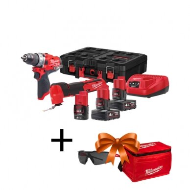 Akumuliatorinių įrankių rinkinys MILWAUKEE M12 FPP2AX-423P su priedais