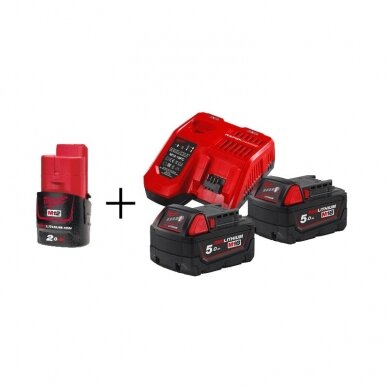 Akumuliatorių rinkinys MILWAUKEE M12 NRG-201