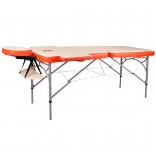 Aliumininis sulankstomas masažo stalas 2 dalių inSPORTline Tamati (oranžinis)