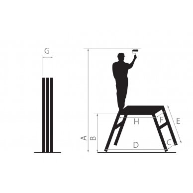 Aliuminio platforma Drabest HOP-UP 65x30 cm (150 kg) 1