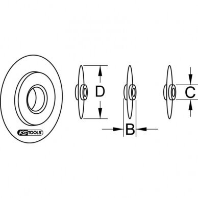 Atsarginis pjovimo ratukas KS TOOLS 1