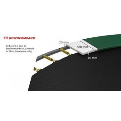 Batutas BERG Favorit Regular - 330 cm, žalias, su saugos tinklu Comfort 5