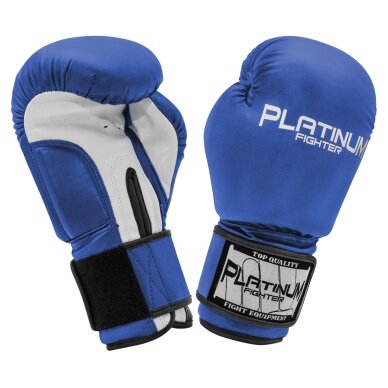 Bokso pirštinės Platinum Fighter Spartacus B1100, mėlynos/baltos, 10oz