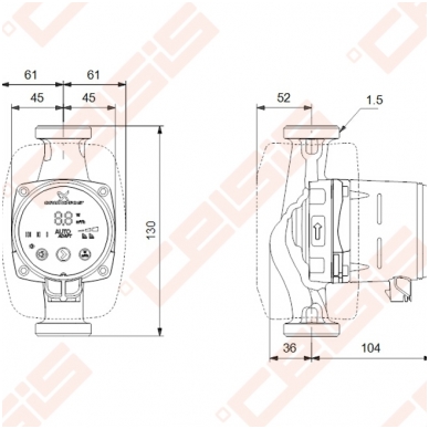 Cirkuliacinis siurblys Grundfos ALPHA2 25-60 130; 1~230V 1