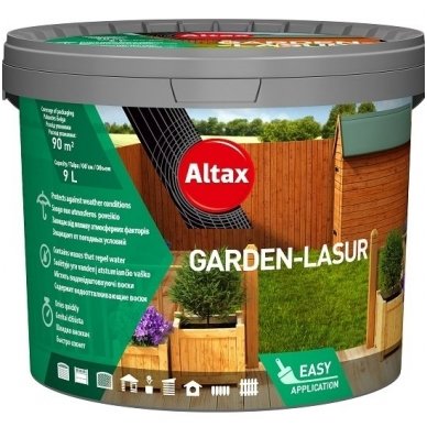 Dekoratyvinė medienos apsaugos priemonė su vašku ALTAX Garden – Lasure 4,5L