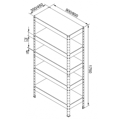 DRABEST metalinė sandėliavimo lentyna 1750x40x90 cm, iki  220  kg! 7