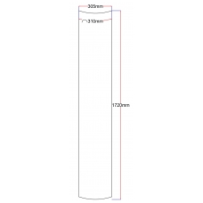 Dušo kabinos šoninis stiklas lenktas 305x1720 (lenkta dalis 310 mm) skaidrus 4.15.