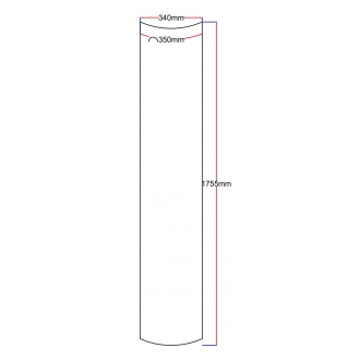 Dušo kabinos šoninis stiklas lenktas 340x1755 fabric 4.27.