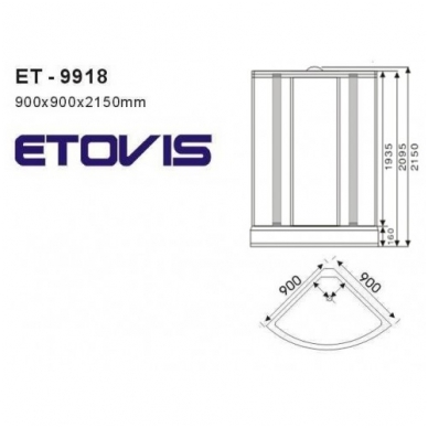 Dušo kabina ET-9918, skaidrūs stiklai 1