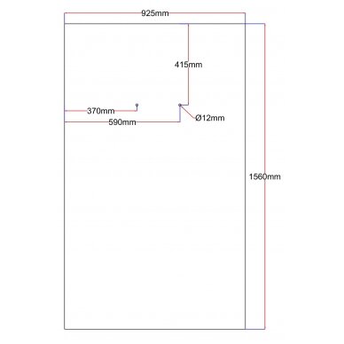 Dušo kabinos galinis stiklas 925x1560 baltas K889