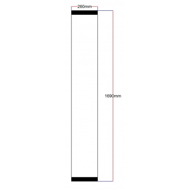 Dušo kabinos šoninis stiklas tiesus 260x1690 grey dekoruotas 3.136