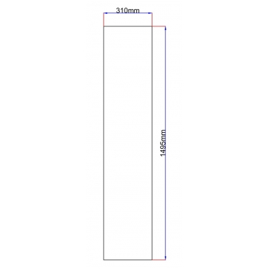 Dušo kabinos šoninis stiklas tiesus 310x1495 grey 7.1.