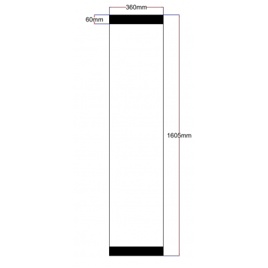 Dušo kabinos šoninis stiklas tiesus 360x1605 mm 2011 grey 3.134