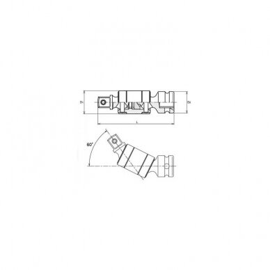 Dvigubas šarnyras 1/2" KOKEN 14772-P 1