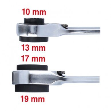 Dvigubas terkšlinis veržliaraktis KS TOOLS 4in1 10x19/13x17mm 4