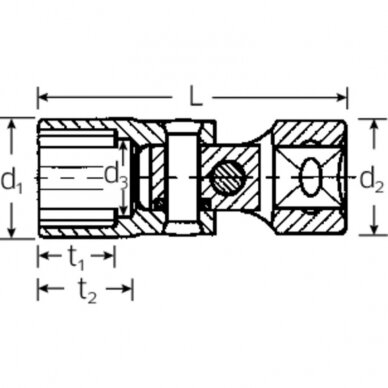 Galvutė su lanksčia jungtimi STAHLWILLE 47 16mm 1