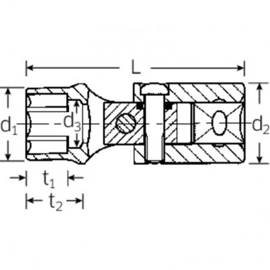 Galvutė su lanksčia jungtimi STAHLWILLE 53 16mm 1