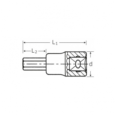 Galvutė su šešiakampiu antgaliu STAHLWILLE 49a 3/8" 1/4" 2