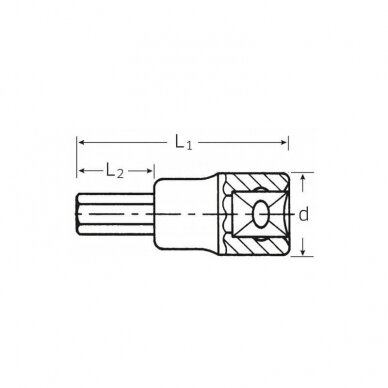 Galvutė su šešiakampiu antgaliu STAHLWILLE 49a 3/8" 3/8" 2