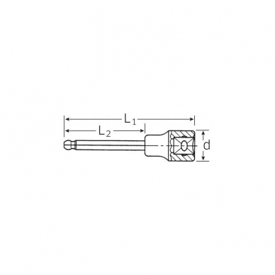 Galvutė su šešiakampiu rutuliniu antgaliu STAHLWILLE 54KK 1/2" 5 mm 1