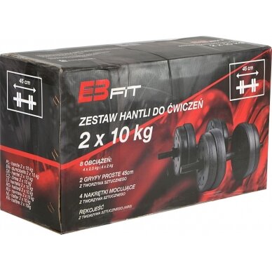 Hantelių rinkinys EB Fit, 20kg (2x10kg) 10