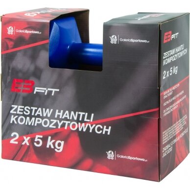 Hantelių rinkinys EB Fit, 2x5kg, mėlynas 3