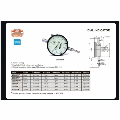 Indikatorius Insize (0-100 mm) 0,001 mm 2