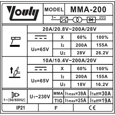 Inverterinis suvirinimo aparatas (IGBT) MMA/TIG 1