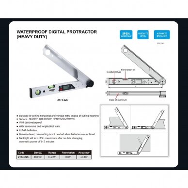 Kampainis su skaitmeniniu ekranu Insize IP 54 (460 mm) 1