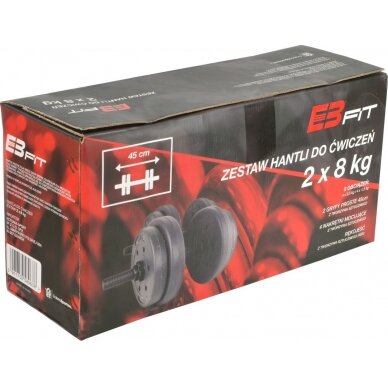 Keičiamo svorio hanteliai EB Fit, 16kg (2x8kg) 11